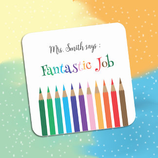 Rainbow Colour Pencils Reward Stickers