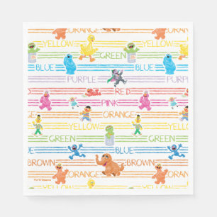 Rainbow Colour Sesame Pals Pattern Napkin