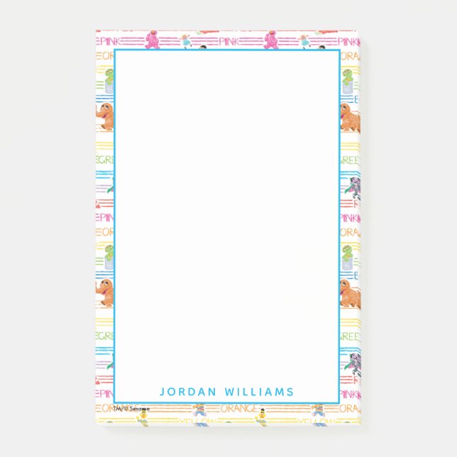 Rainbow Colour Sesame Pals Pattern Post-it Notes (Front)