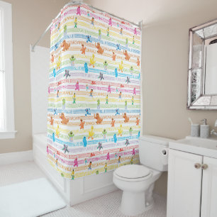 Rainbow Colour Sesame Pals Pattern Shower Curtain