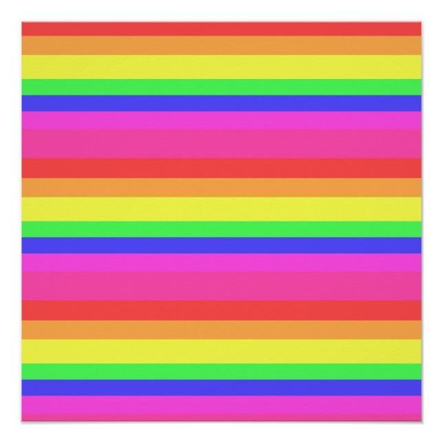 Rainbow Colour Spectrum Stripes Design Poster (Front)