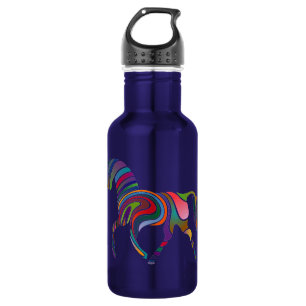 Rainbow Colour-Striped Horse 532 Ml Water Bottle