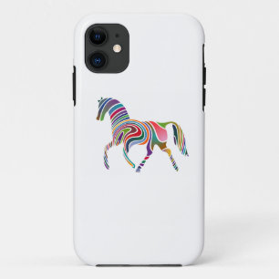Rainbow Colour-Striped Horse iPhone 11 Case