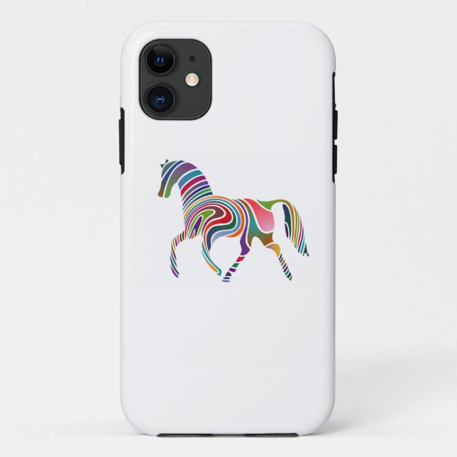 Rainbow Colour-Striped Horse Case-Mate iPhone Case (Back)