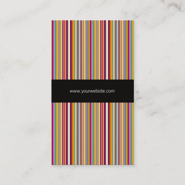 Rainbow Colour Striped Template Business Card (Front)