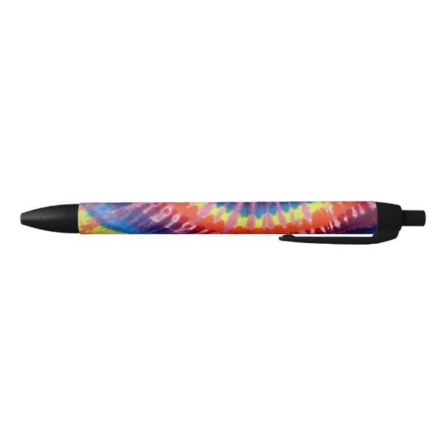 Rainbow colour tie dye pattern black ink pen (Bottom)