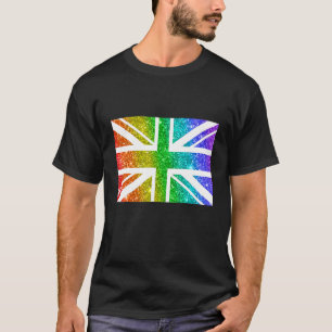 Rainbow Colour Uk Patriotic United Kingdom Flag Un T-Shirt