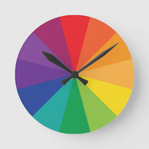 Rainbow Colour Wheel Artist Round Clock