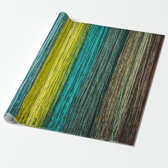 Rainbow Colour Wood Wrapping Paper (Unrolled)