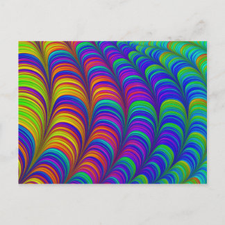 Rainbow coloured 3D abstract art Postcard