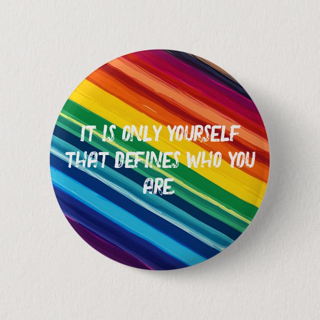 Rainbow-coloured 6 Cm Round Badge (Front)