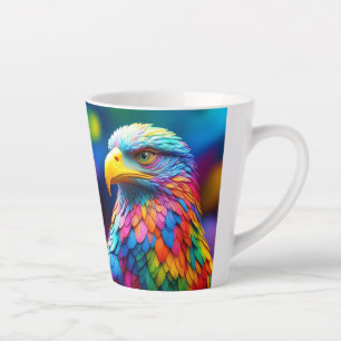 Rainbow Coloured Bald Eagle-654568 Latte Mug
