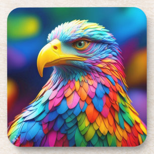 Rainbow Coloured Bald Eagle-65456 Coaster