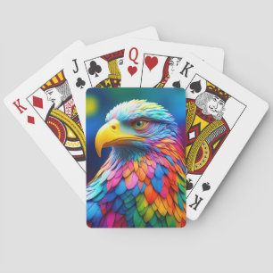 Rainbow Coloured Bald Eagle-65456 Playing Cards