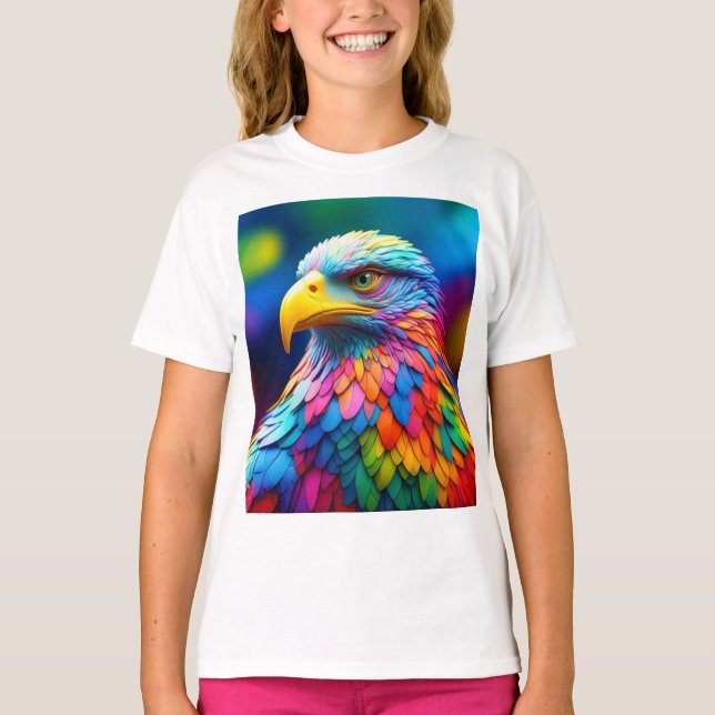 Rainbow Coloured Bald Eagle-65456 T-Shirt (Front)