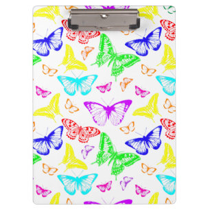 Rainbow Coloured Butterflies Flying Clipboard