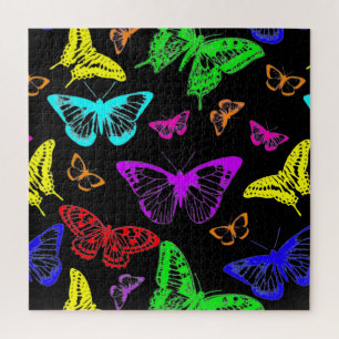 Rainbow Coloured Butterflies Flying Jigsaw Puzzle
