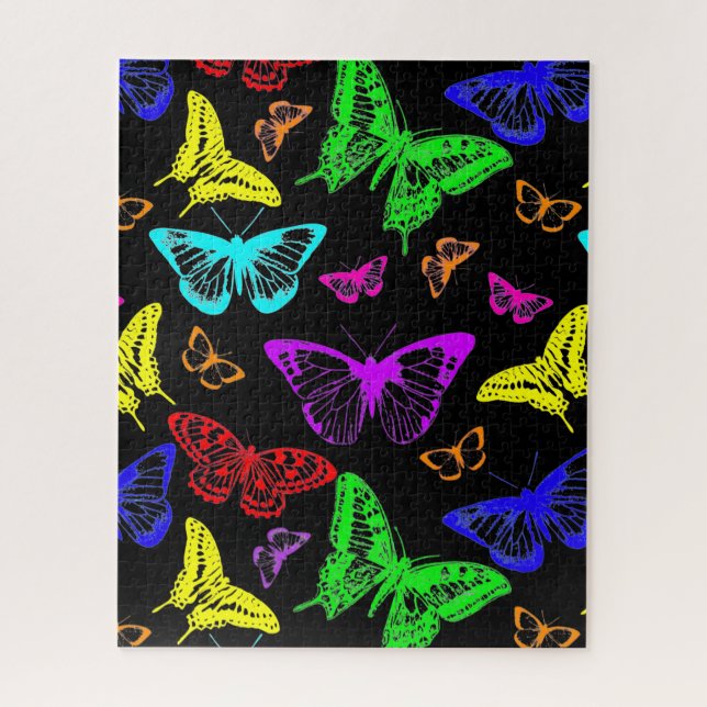Rainbow Coloured Butterflies Flying Jigsaw Puzzle (Vertical)