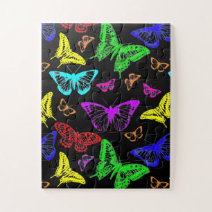 Rainbow Coloured Butterflies Flying Jigsaw Puzzle