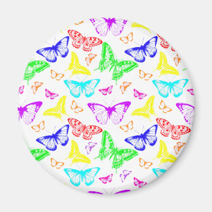 Rainbow Coloured Butterflies Flying Magnet