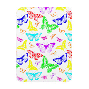 Rainbow Coloured Butterflies Flying Magnet