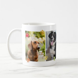 Rainbow Coloured Cute Paw Prints Four Pet Photos Coffee Mug