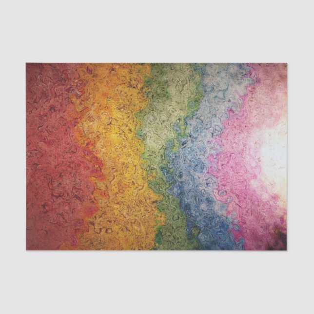 Rainbow Coloured Energy Stripes Tissue Paper (Front)