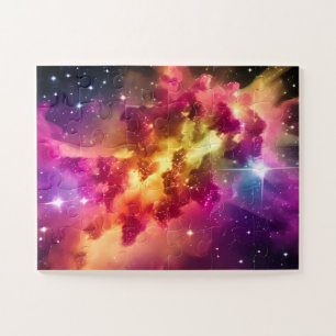 Rainbow Coloured Fun Cosmic Outer Space in Univers Jigsaw Puzzle