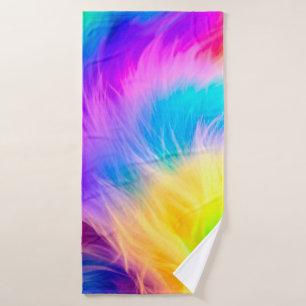 Rainbow Coloured Fur Design-75293 Bath Towel