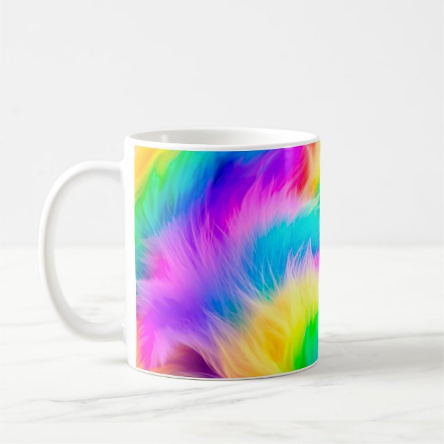 Rainbow Coloured Fur Design-75293 Coffee Mug (Left)