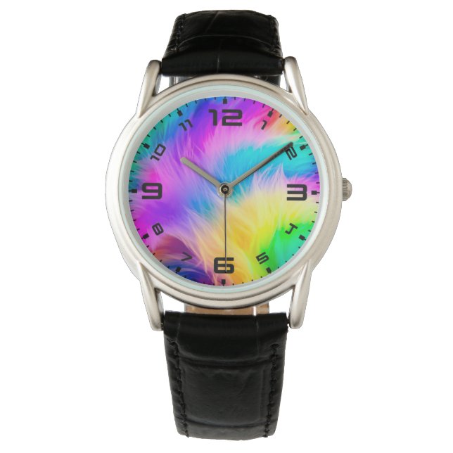 Rainbow Coloured Fur Design-75293 Watch (Front)