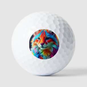 Rainbow Coloured Furry Cat-68587 Golf Balls