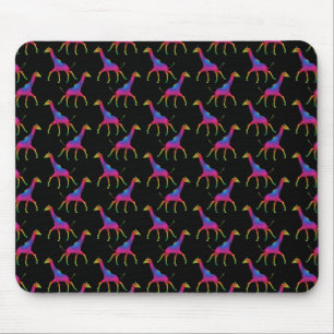 Rainbow Coloured Giraffe Mouse Mat