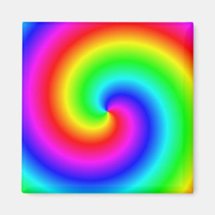 Rainbow-coloured gradient spiral magnet