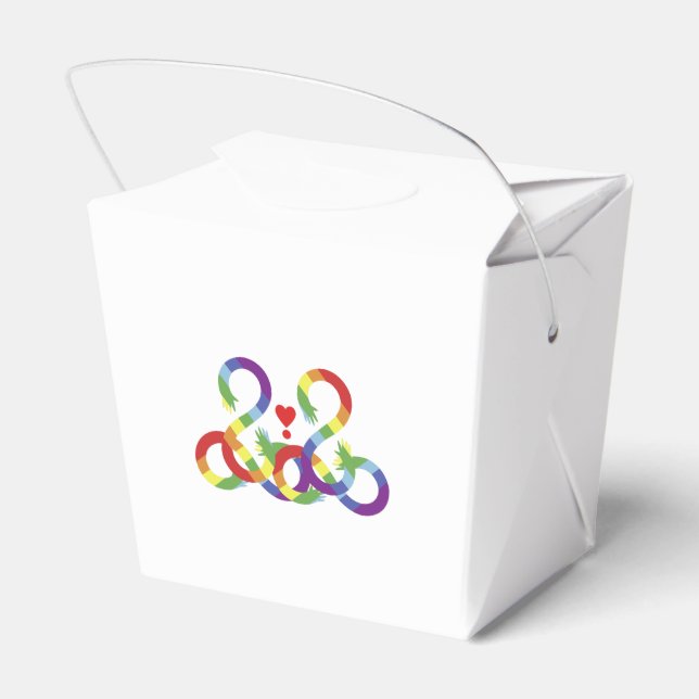 Rainbow, coloured hands favour box (Back Side)