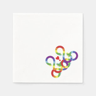 Rainbow, coloured hands napkin