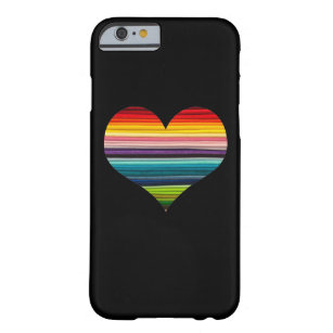Rainbow Coloured Heart Design Multicolor Stripes Barely There iPhone 6 Case