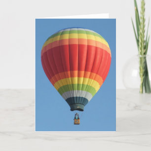 Rainbow coloured Hot air balloon Card