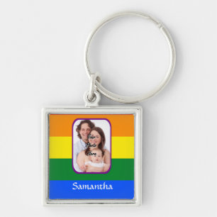 Rainbow coloured key ring