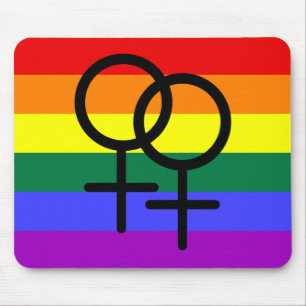 Rainbow Coloured Lesbian Pride Flag Mouse Mat