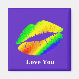 Rainbow Coloured Lips Magnet