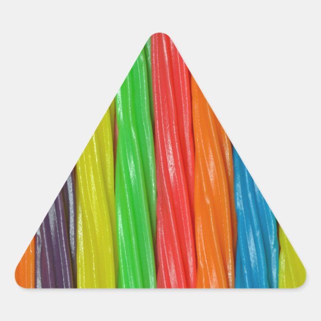 Rainbow coloured liquorice candy triangle sticker (Front)