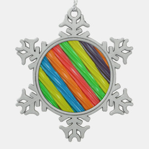 Rainbow coloured liquorice christmas ornament