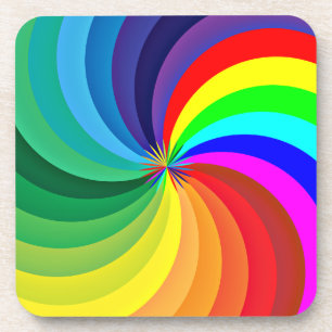 Rainbow Coloured Mandala-46556 Coaster