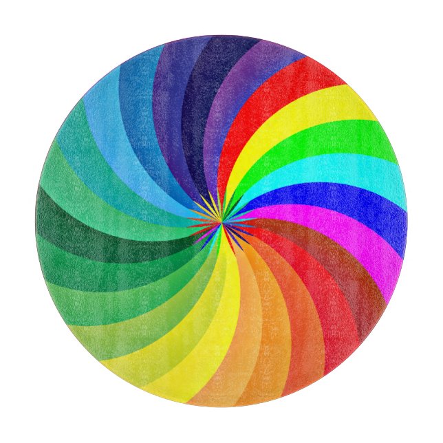 Rainbow Coloured Mandala-46556 Cutting Board (Front)