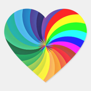 Rainbow Coloured Mandala-46556 Heart Sticker