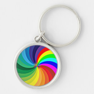 Rainbow Coloured Mandala-46556 Key Ring