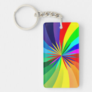 Rainbow Coloured Mandala-46556 Key Ring