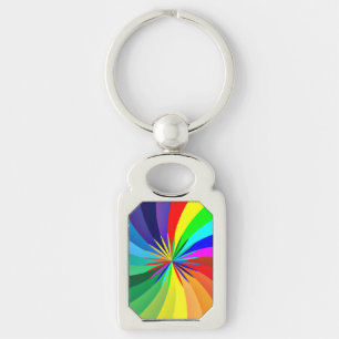 Rainbow Coloured Mandala-46556 Key Ring