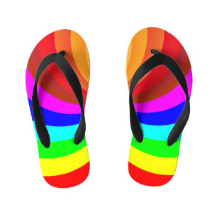 Rainbow Coloured Mandala-46556 Kid's Flip Flops